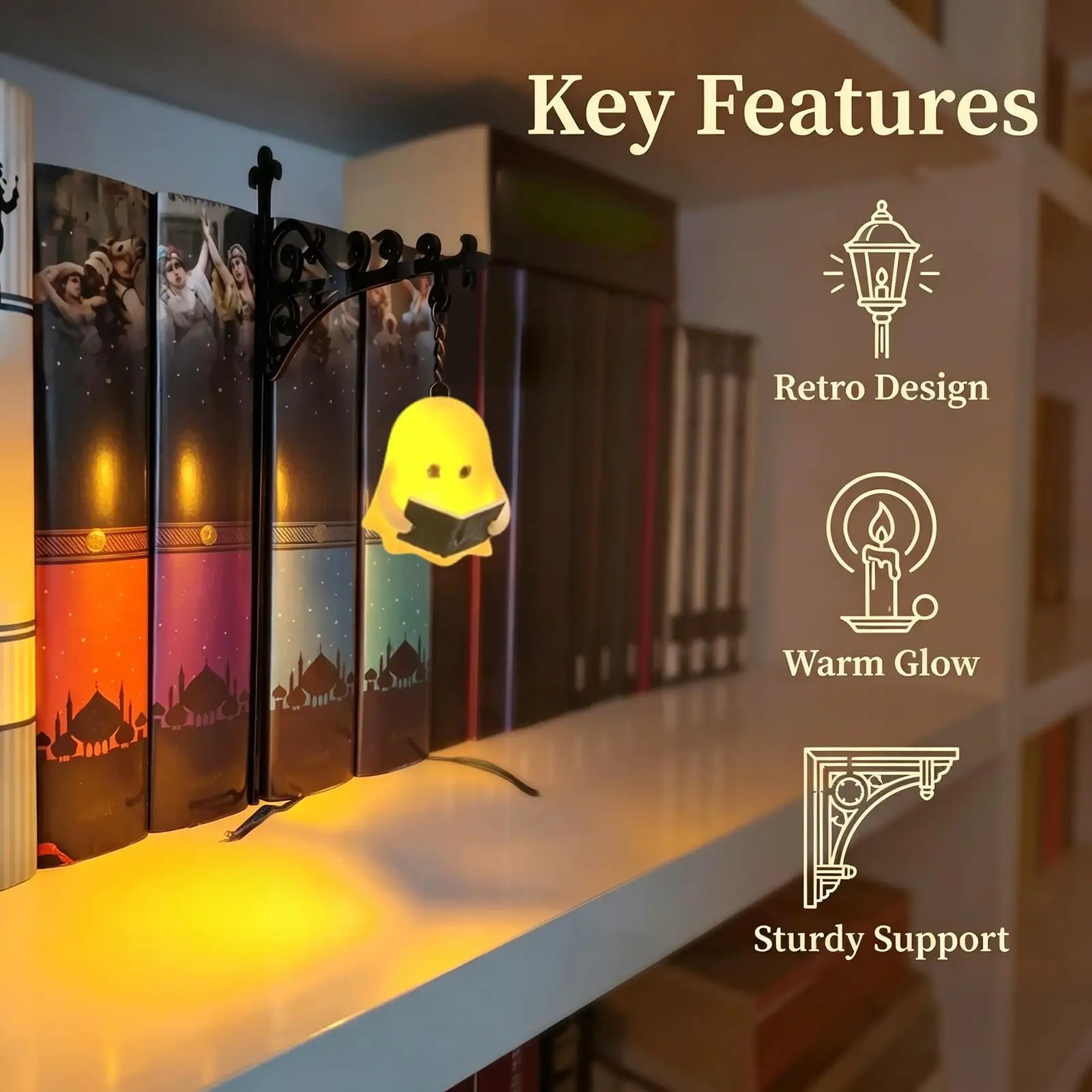 Decorative Bookshelf Lighting Lantern Retro Small Fantasy Bookshelf Light Portable Corner Reading Light Bookcase Insert Decor