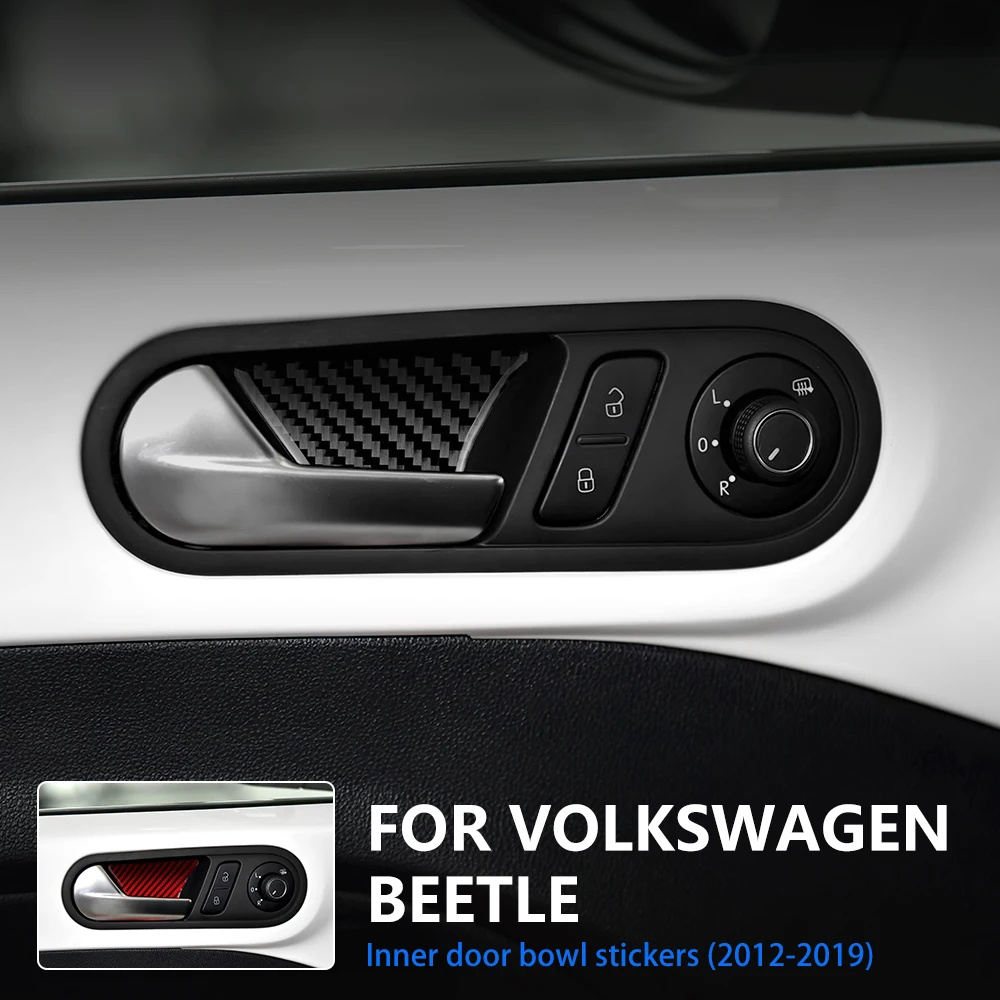 

Real Soft Carbon Fiber Inner Door Handle Sticker For Volkswagen Beetle 2012-2019 LHD RHD Interior Trim Car Accessories Upgrade