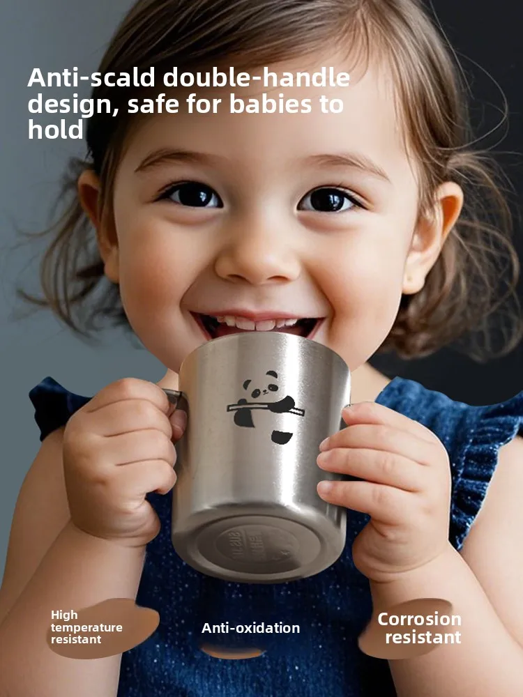 

Детская кружка из нержавеющей стали для детского сада, 360 мл, для дома, специальная, ударопрочная, с двумя ручками...