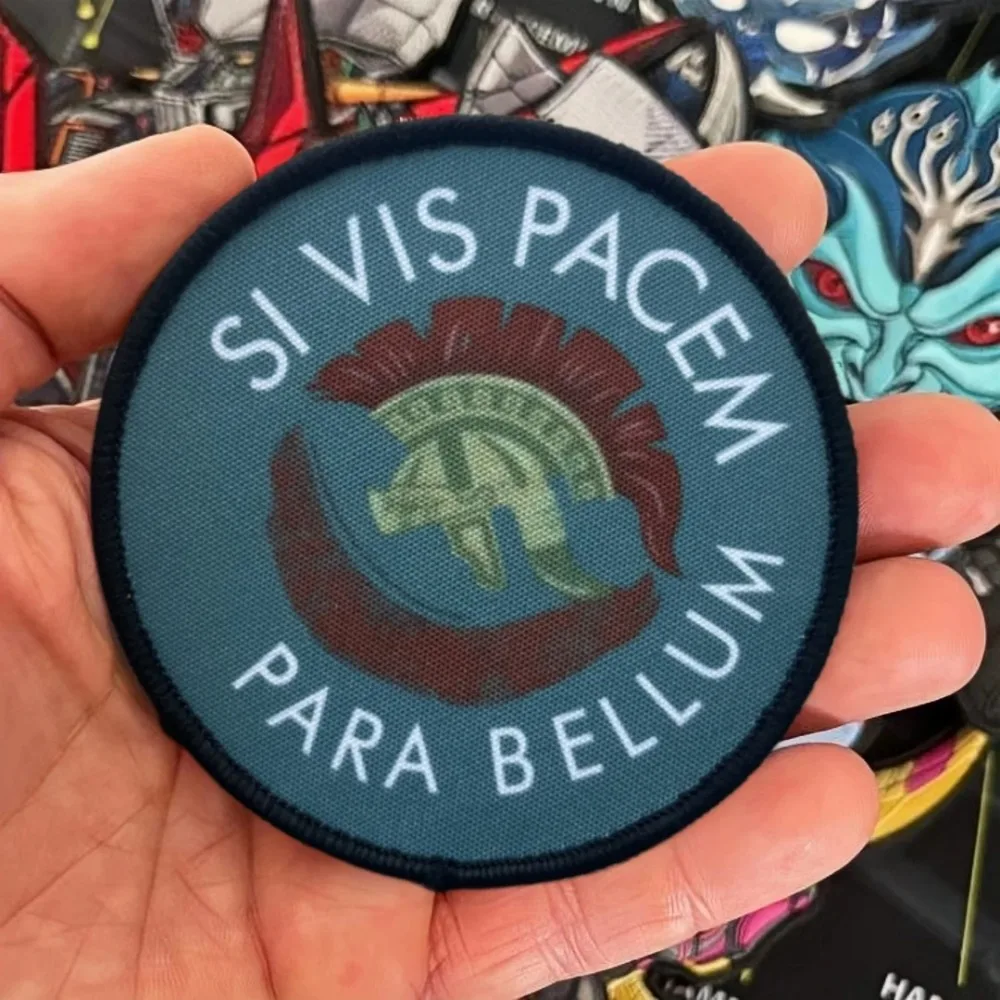 

Si Vis Pacem Para Bellum Printed Hook and Loop Backpack Sticker for Clothing Tactical Morale Badge Patches Military Army Armband