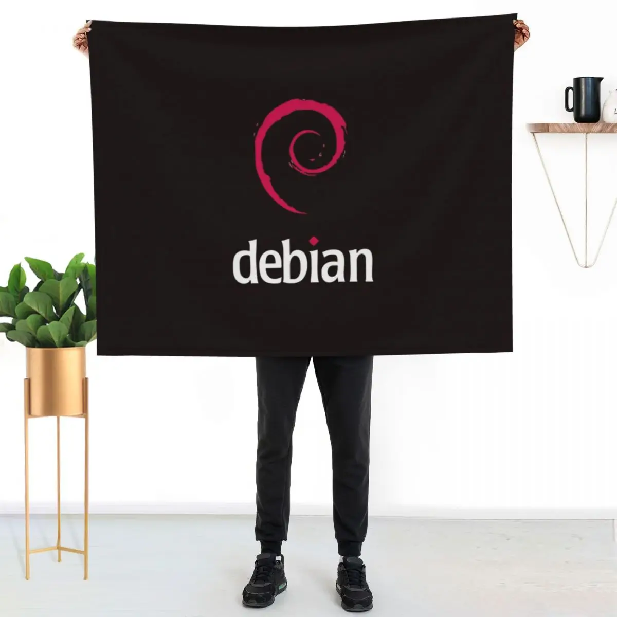 

Debian Essential T-Shirt Throw Blanket Spring Fall Cozy Throw Blanket for Couch