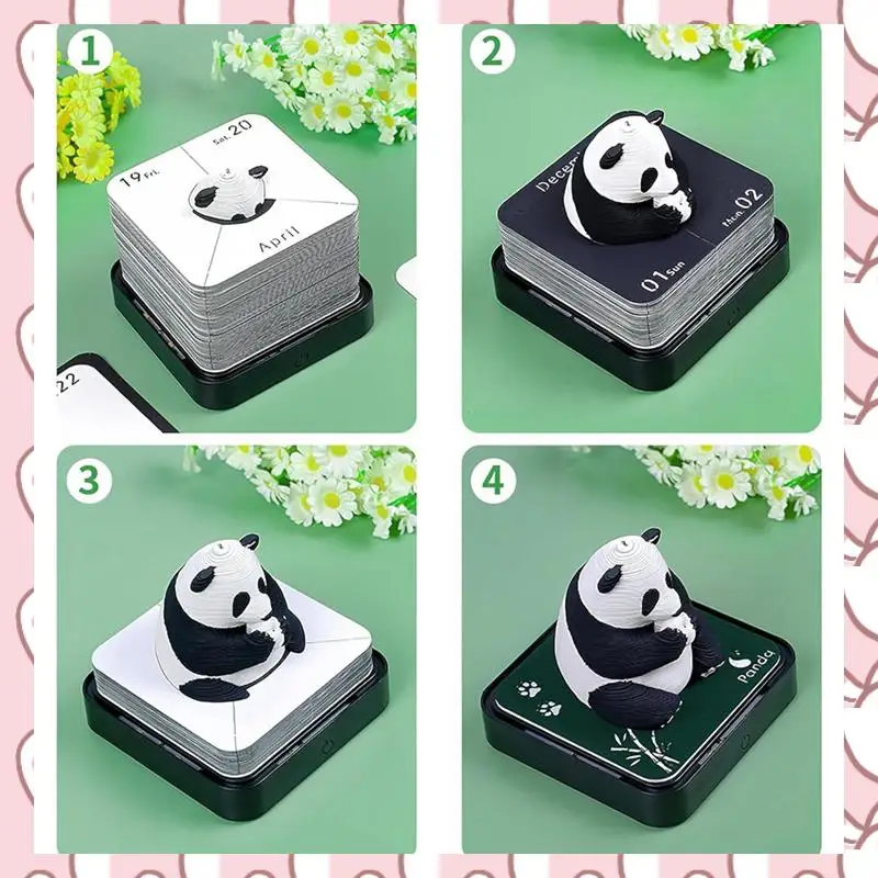 

HHTL 3D Art Calendar 2024, Creative Time Piece Calendar Panda Memo Pad Rip Away Paper Carving DIY Sticky Note Durable