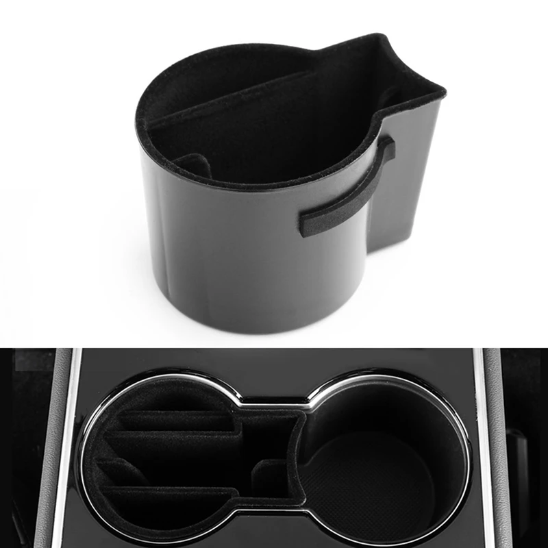 For Tesla Model 3 Y Car Water Cup Holder Storage Box Shock-Absorbing Anti-Skid Cup Holder