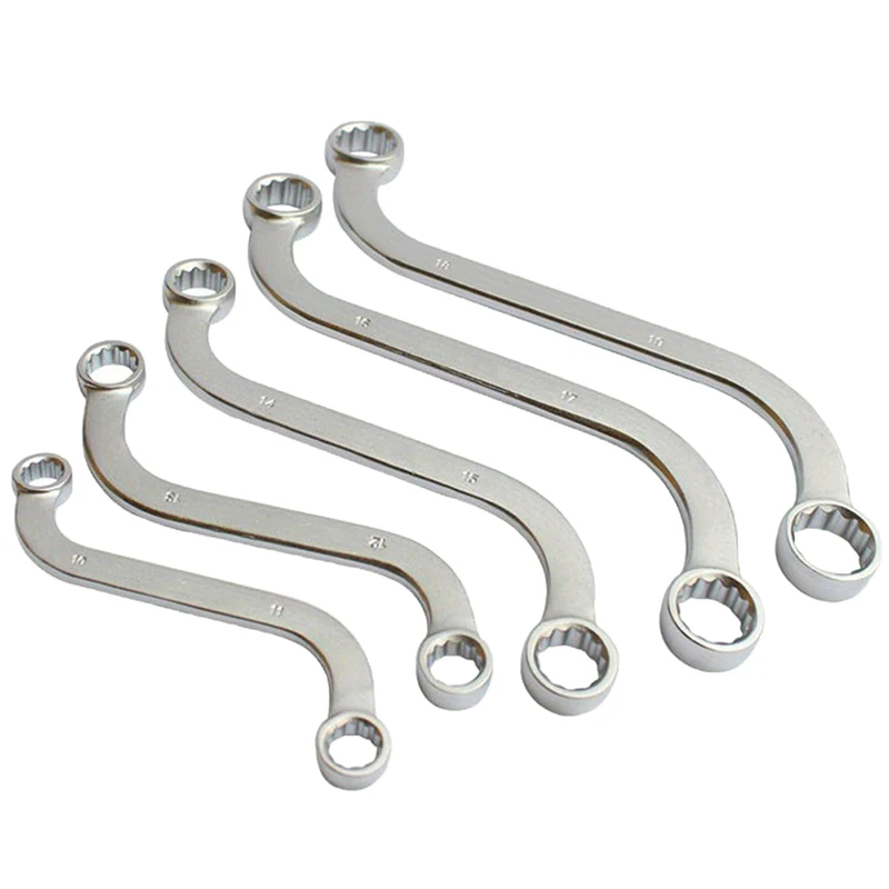1/5Pcs S Type Double Ended Allen Wrench Combination Ring Spanner Plum Plate Curved Fastener Repair Tools For Machine