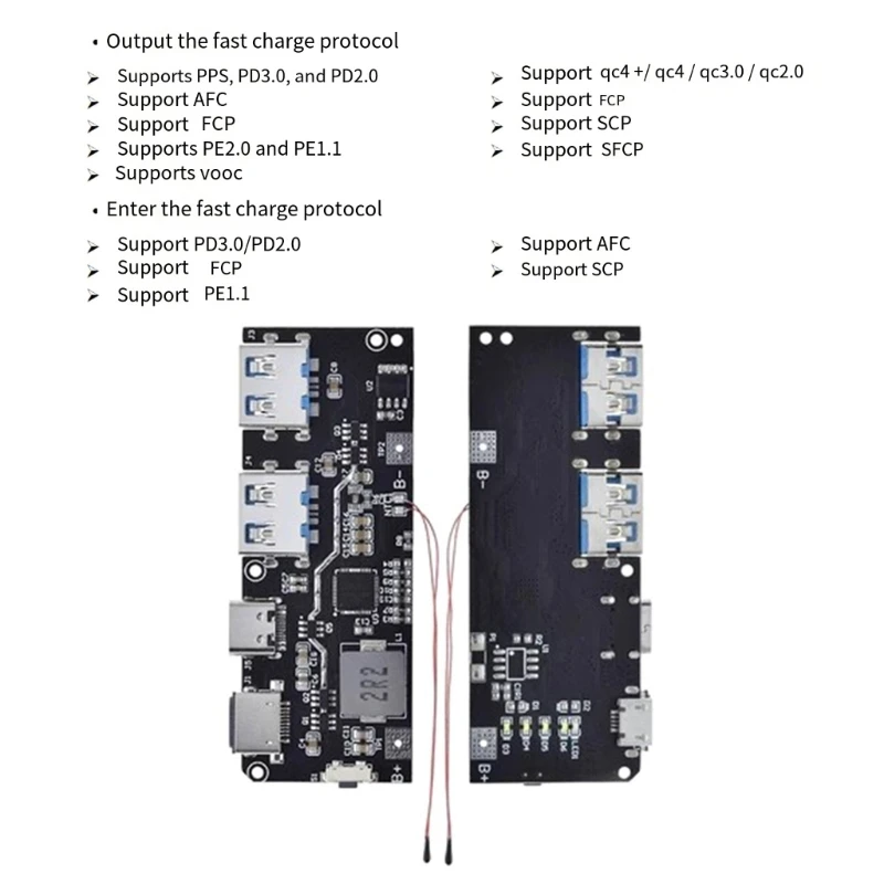 H37E Comprehensive Functionality Bi Directional 5 USB Fast Charging Module TransformersConverter Fit for Mobile Power Supply