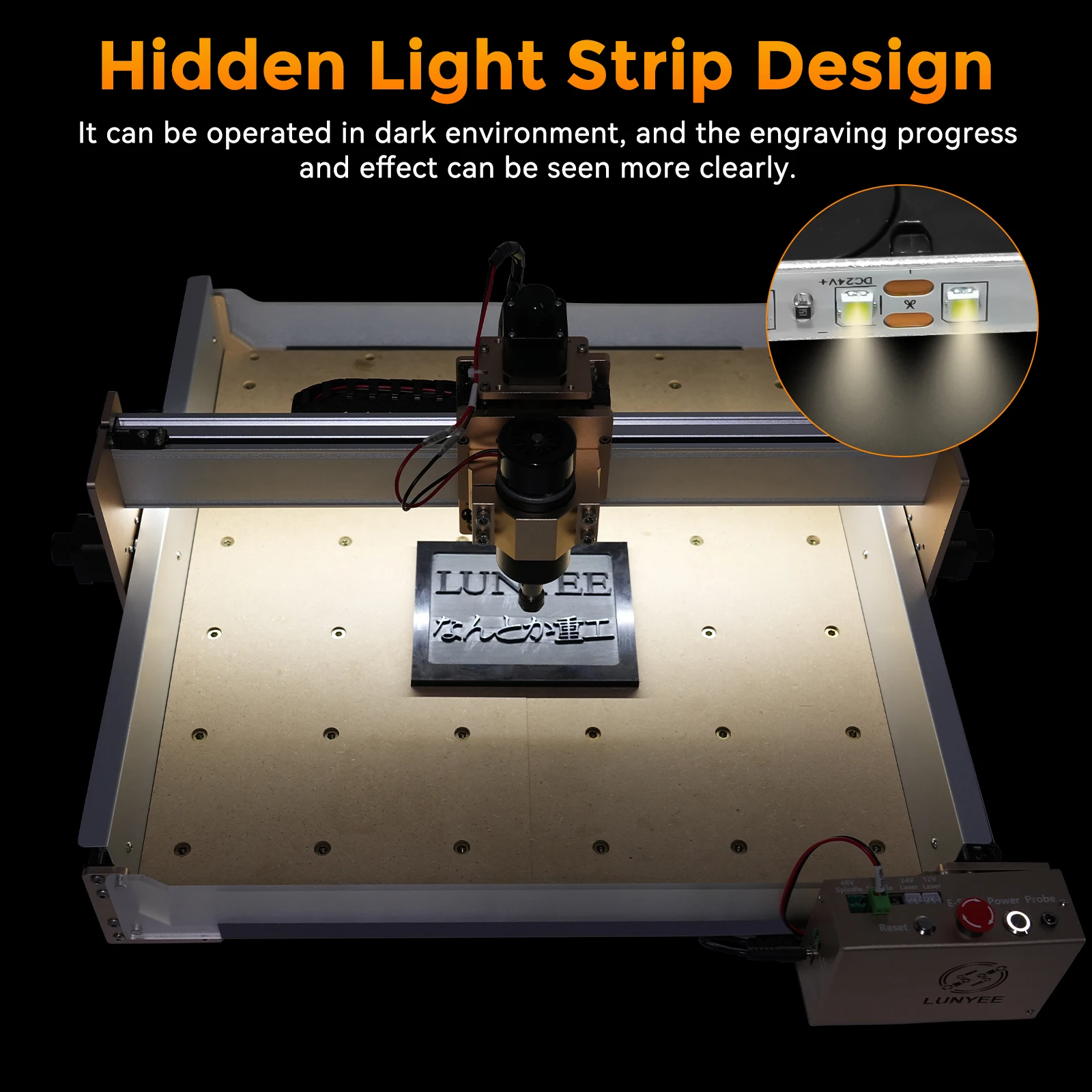 LUNYEE CNC 4040Pro Engraving Machine Milling Carving Engraver Router Laser GRBL ER11 Spindle for Wood PCB PVC Acrylic