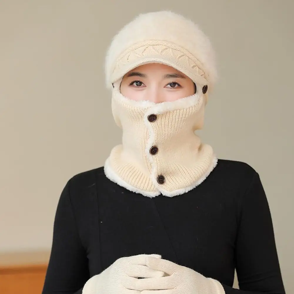 

Модные зимние шапки, шапка, теплая плотная вязаная шапка, ветрозащитный шарф для защиты от холода, цельный головной убор для женщин