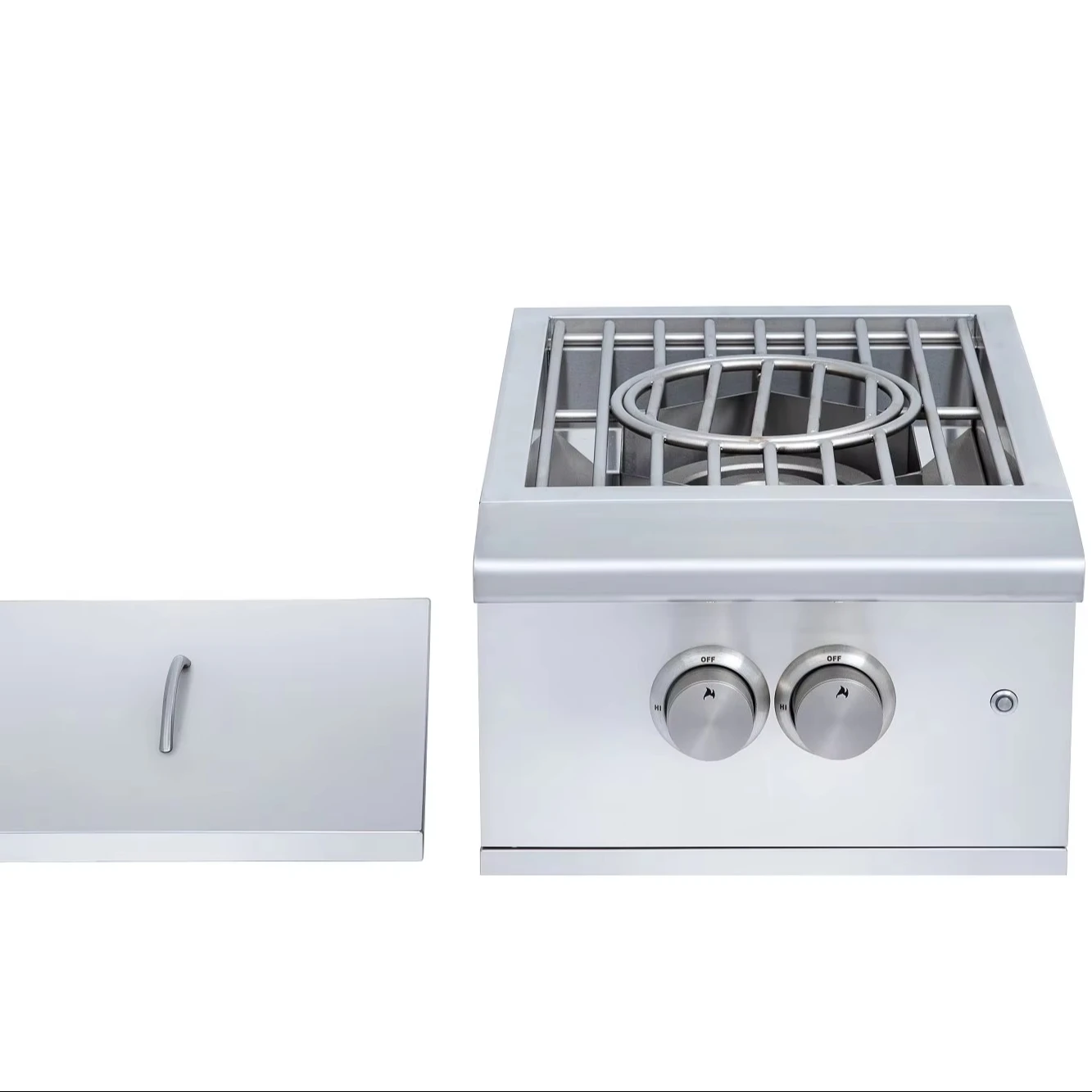 

High Quality Professional Outdoor Kitchen Power Burner Built-In Stainless Steel Cover Electronic Ignition for Camping BBQ Grills