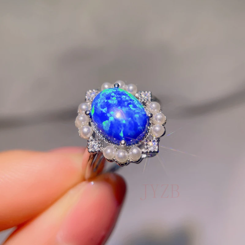 

Original Opal stone lovers opening ring female INS niche design index finger ring high sense of fashion personality ring