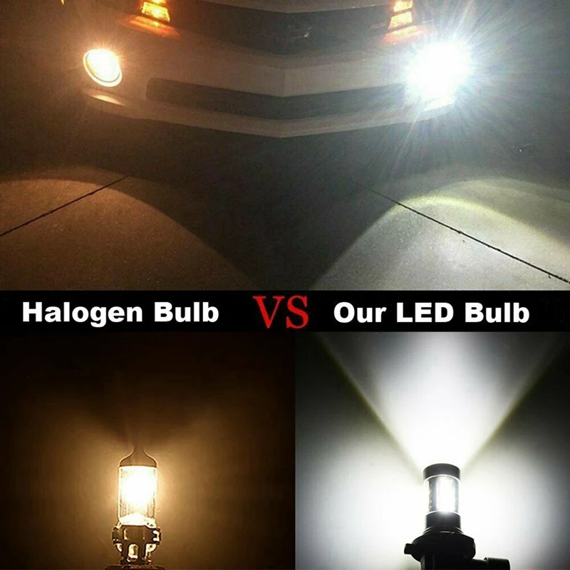 2X 6000K Super White H10 9045 9145 9140 100W 1200LM LED Fog Light Bulb With Cabin Air Filter CF10285 Activated Carbon