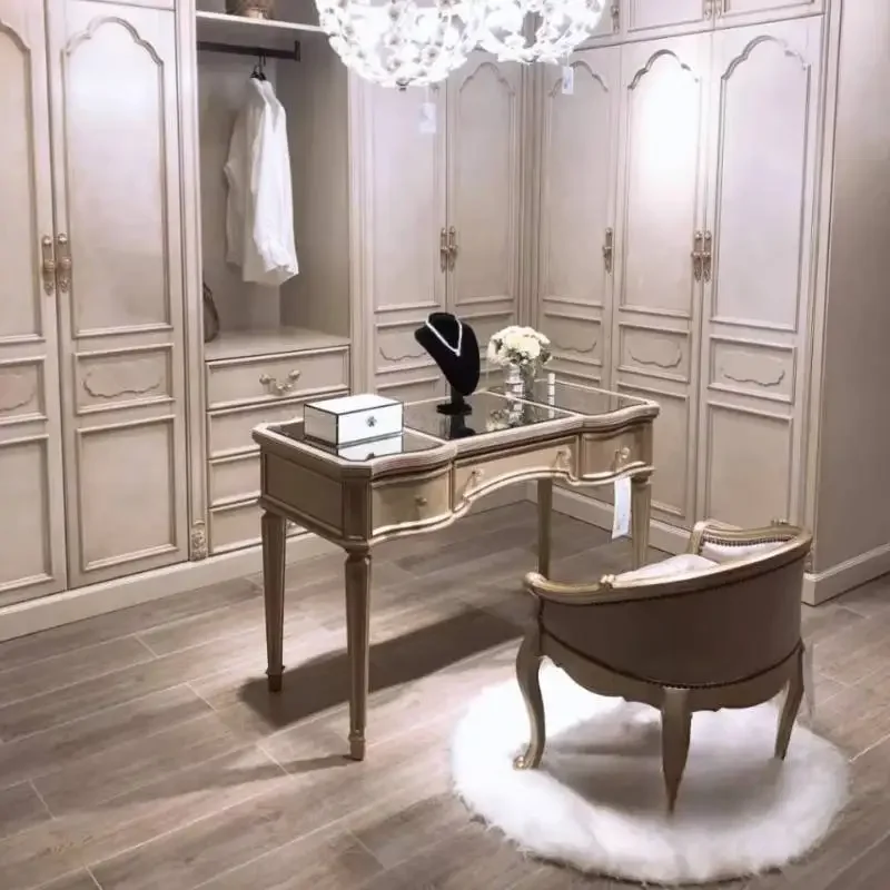 

Nordic Storage Vanity Table Dest Drawers Lights Long Small Dressing Table Corner Vintage Makeup Tafel Furnitures For Bedroom