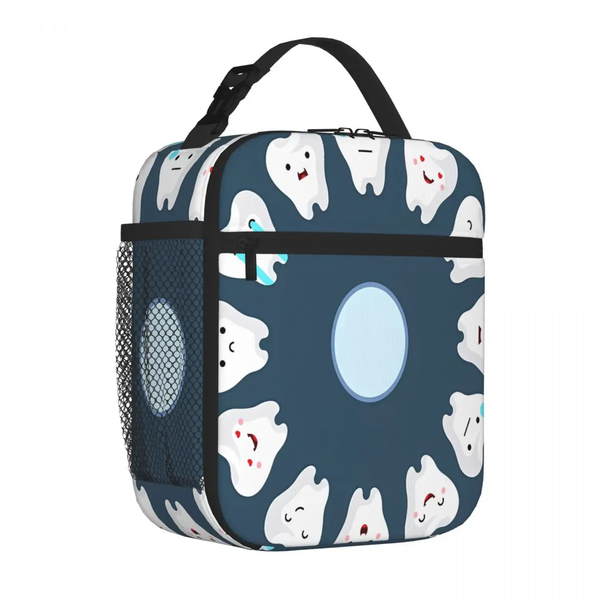 Bestselling White Teeth Dental Clinic Wall Face Decoration Dental Quilted Compact Lunch Bag Mini Travel Lunch Bag