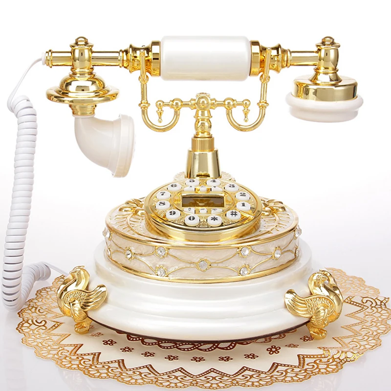 Classic Button Dial Home Phone with Caller ID, Handsfree Calling, Blue Backlit, Antique Phones Corded Landline Telephone