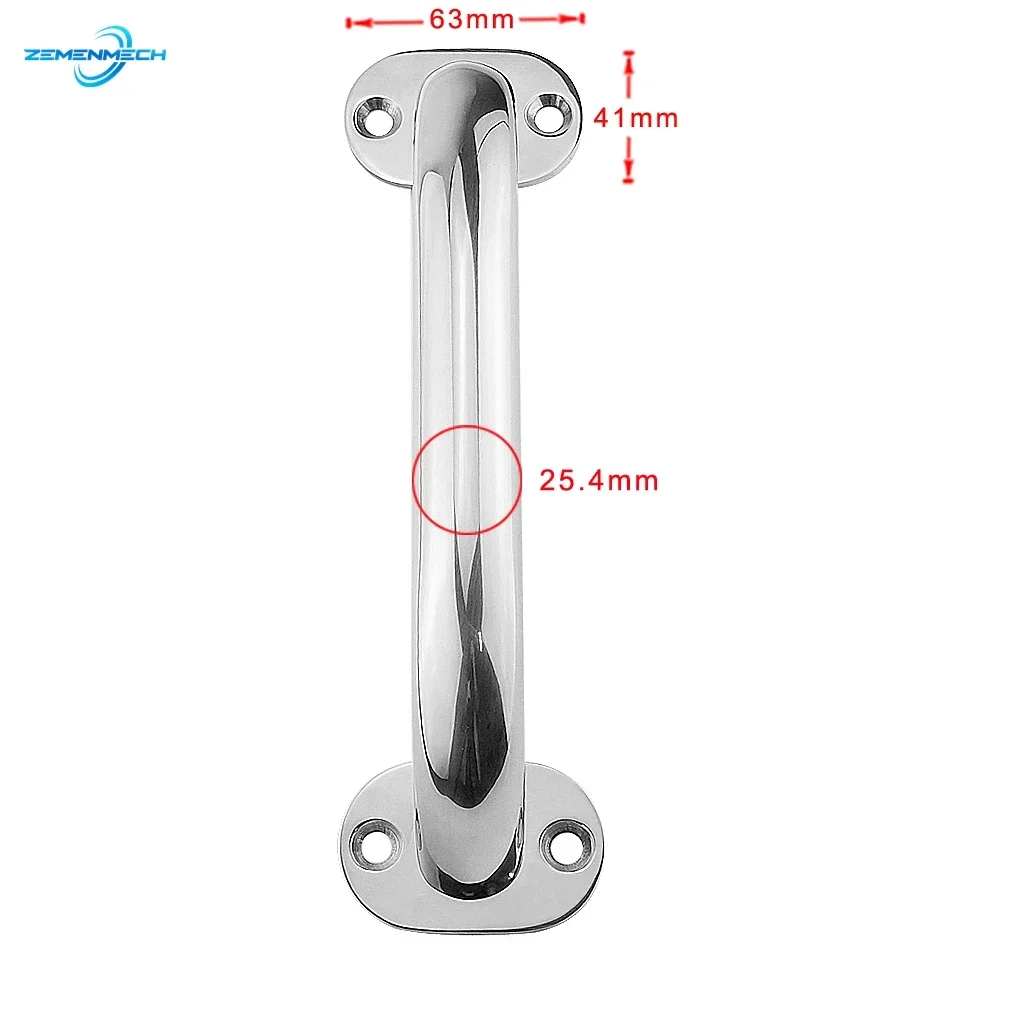 Marine Hardware 300mm Stainless Steel 304 Grab Handle Door Handrail Grip Rail Grab Bar Handle Boat Accessories Bathroom Yacht