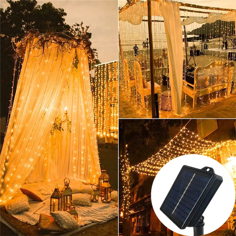 

LED 3/6M Garland Solar Curtain Lights Garden Decoration Fairy Christmas String Light Outdoor Holiday Light Patio Backyard Decor