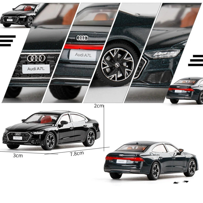 1/64 AUDI A7 Coupe Alloy Car Model Diecast Metal Toy Vehicles Car Model High Simulation Miniature Scale Collection Children Gift