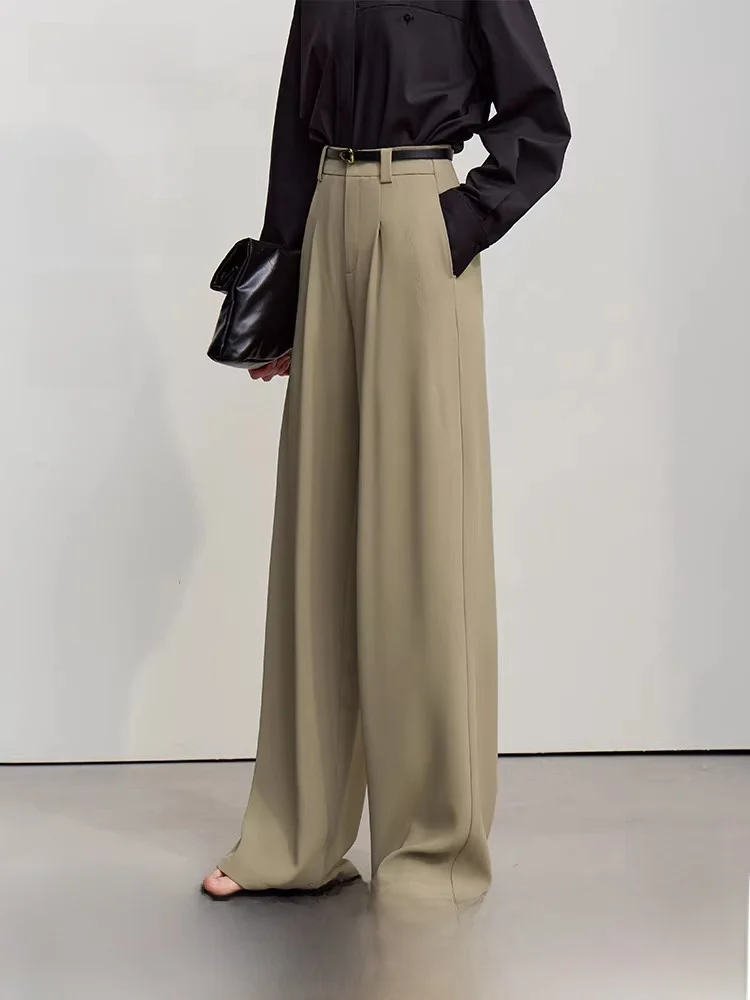 

Spring New Sle Women's Casual Wide Leg Pants Anti-Uv Breathable Moisture ng Comfortable Commuting Sle Polyester Fiber