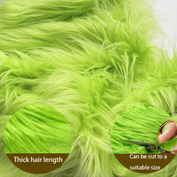 Green Faux Fur Fabric Shaggy Plush Material For Diy Dwarf Gnome Dolls Cosplay Costume Rug Sewing Fabrics Handmade Home Decor