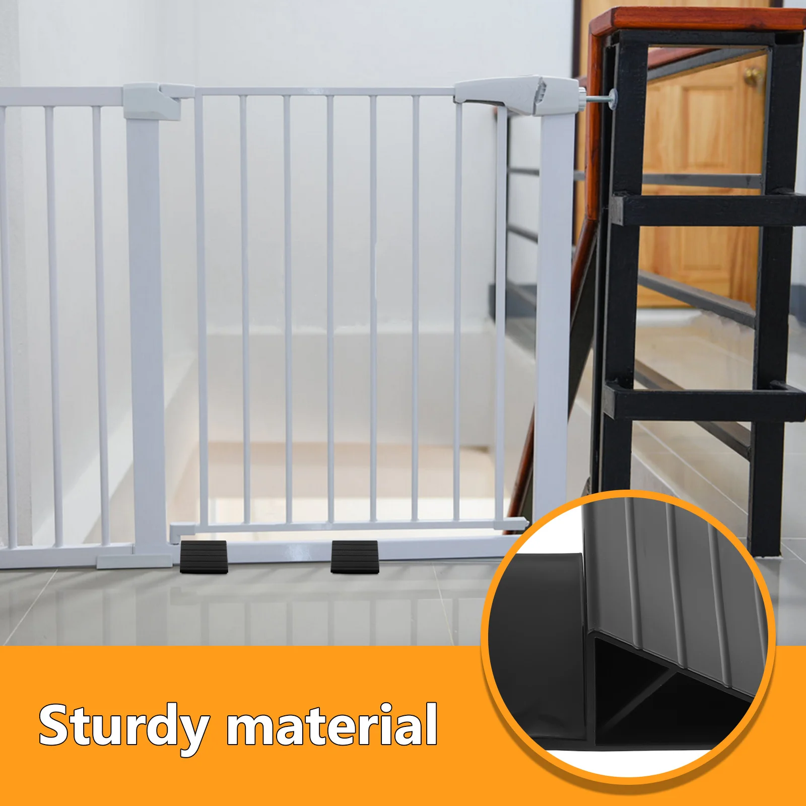 4 قطعة لوحة بوابة الكلب دعم قدم لذاتها أسوار الحيوانات الأليفة مثلث تعزيز قاعدة سهلة التركيب مادة عديمة الرائحة #6