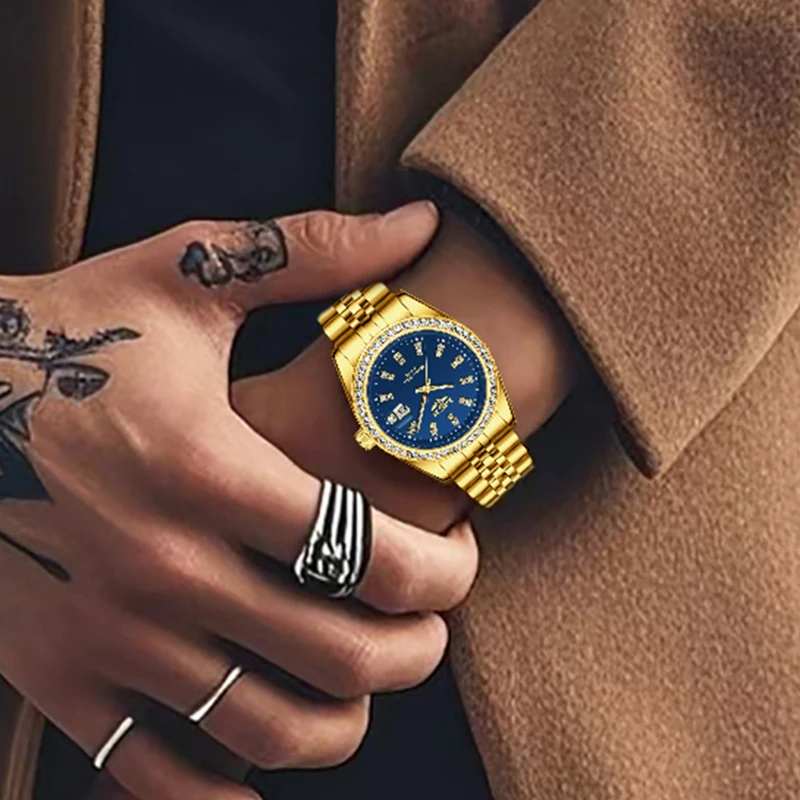 LIGE Sports Watches For Men Fashion Creative Diamond Design Watch Men Military Waterproof Date Quartz Wristwatch Reloj Hombre