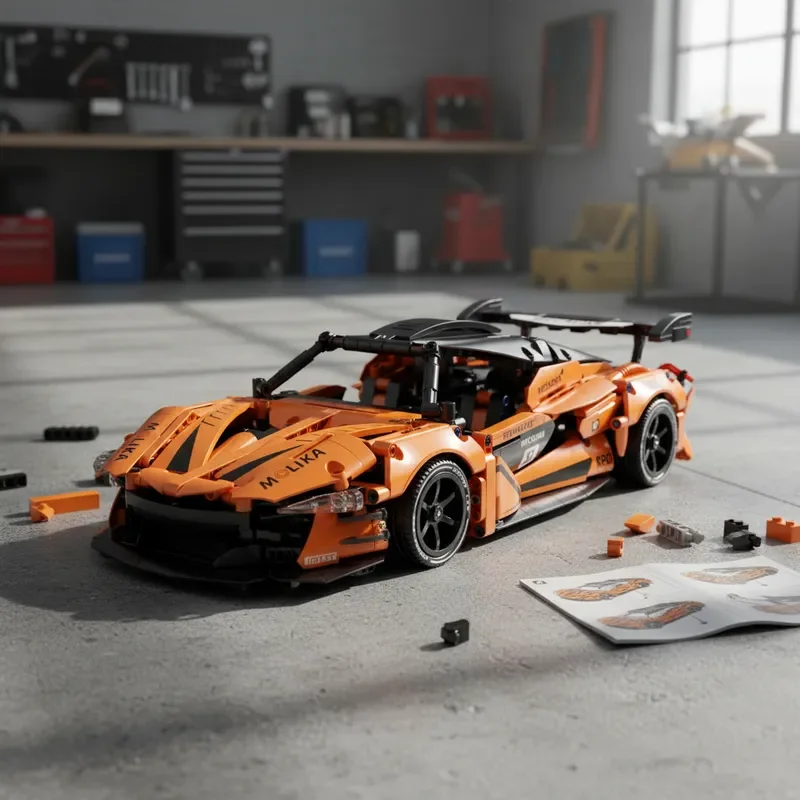 

Технический конструктор MOC «Гоночный спорткар» (масштаб 1:14), 1100 деталей, набор для сборки, декор для стола, игрушка, подарок на день рождения