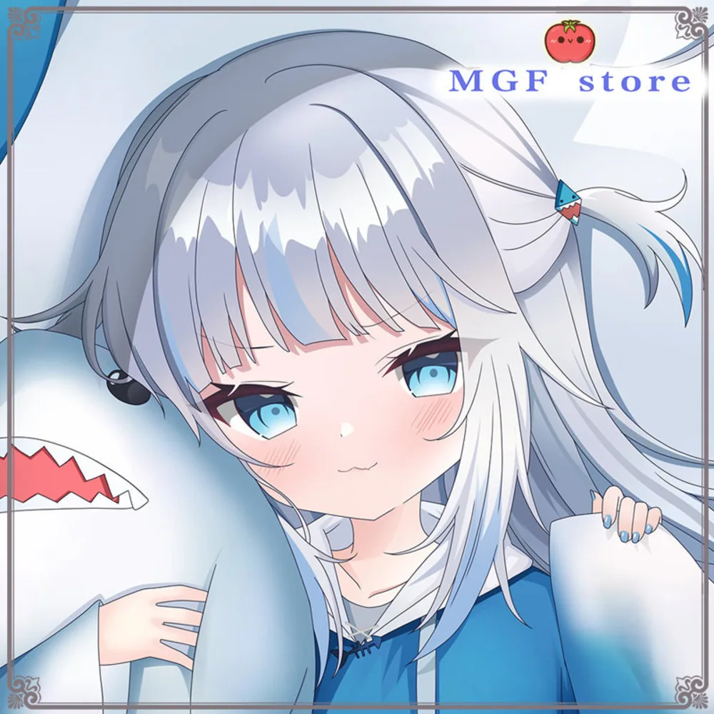 Vtuber Gawr Gura Dakimakura Hing Full Body Pillow Cover Pillowcase Cushion Case Otaku Home Bedding