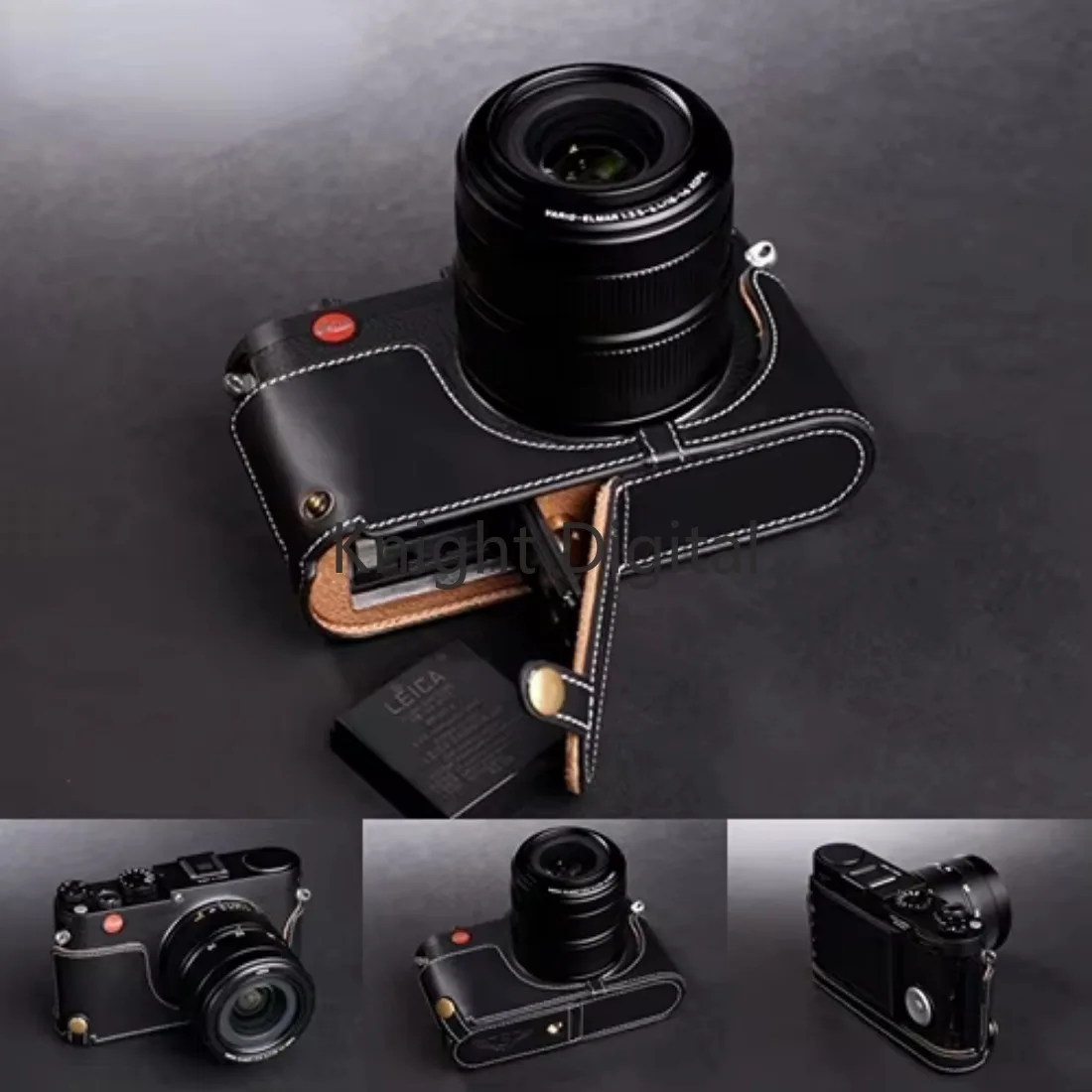 حقيبة جلد البقر الأصلي كاميرا الجسم نصف حافظة لهاتف Leica X XV Vario Mini M Typ113 حافظة قاعدة واقية كامميلرا ريين كورفير