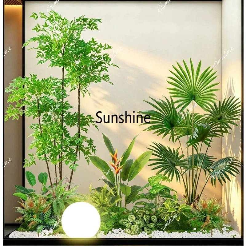 Simulated fake green plants, sunflower, window decoration tree, realistic bionic plant ornament