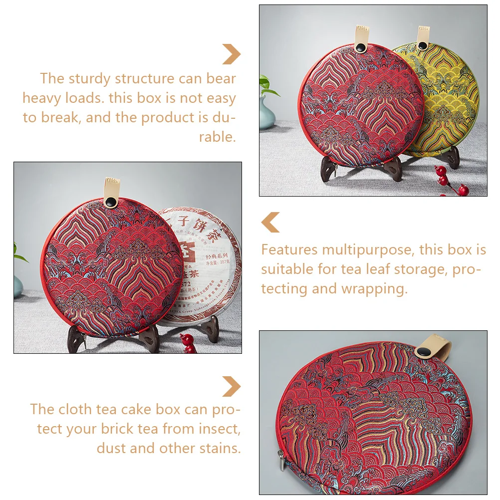 Chinese Style Cloth Art Tea Cake Storage Bag Puer Tea Cake Box Travel Bag Empty Tea Packaging Bag