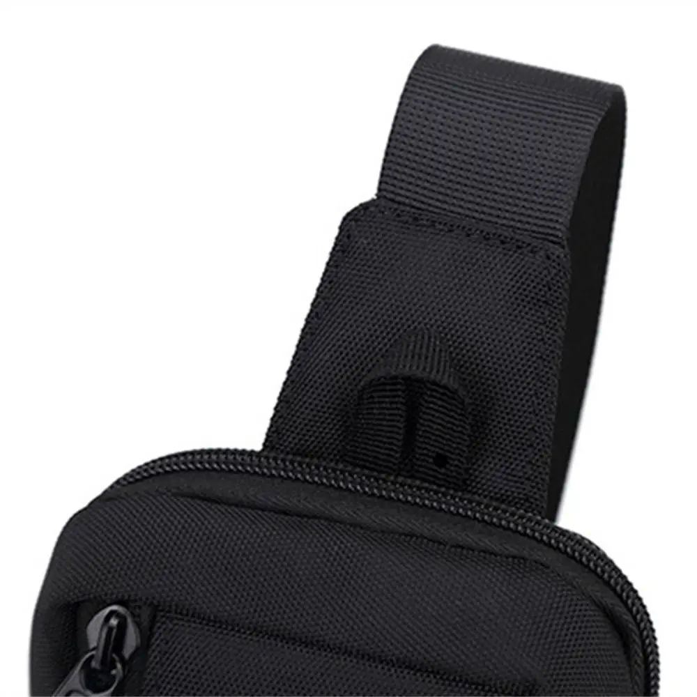 Luxuriöse Crossbody-Brusttasche für Herren, lässige Oxford-Umhängetasche, kleine schwarze Handytasche für Männer, geeignet zum Radfahren – Detail 4