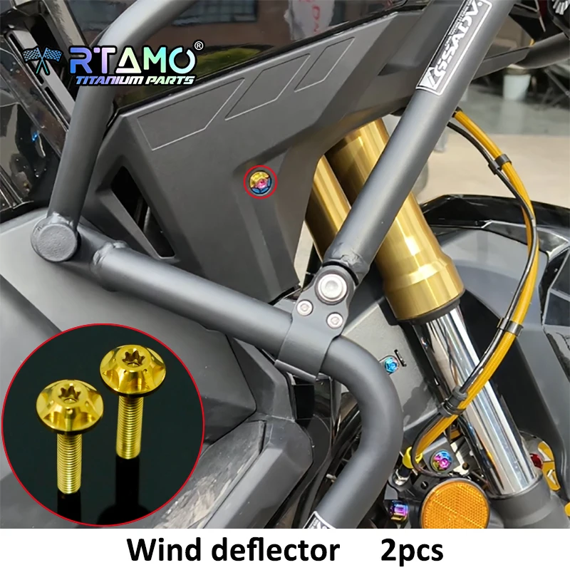 RTAMO Gr5 Titanium Bolt Modified Screw Wind Deflector Mirror Plug Luggage Box Cover Screw Fit for Honda X-ADV750 2023-2025