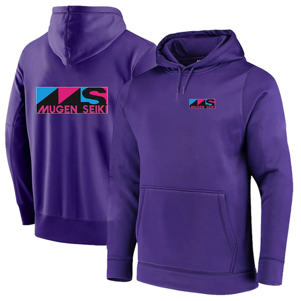 2024 New Men Mugen Seiki Printing Spring and Autumn Cotton Solid Color Pullover Hoodies Simplicity Comfortable Tops