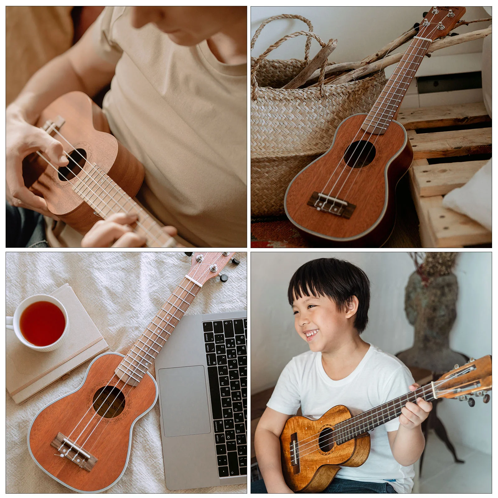 4 Stück Ukulele-Knöpfe, Getriebe, Stimmschlüssel, Peg-Tuner, Mechaniken, Pin-Mechaniken, Kunststoff, Gitarrenteile, Instrumentenheringe, Ukulele