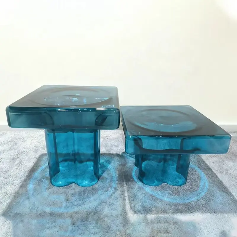 & Modern Minimalist Movable Glass Coffee Table for Living Room and Bedroom Upscale Sofa Bedside Side Table