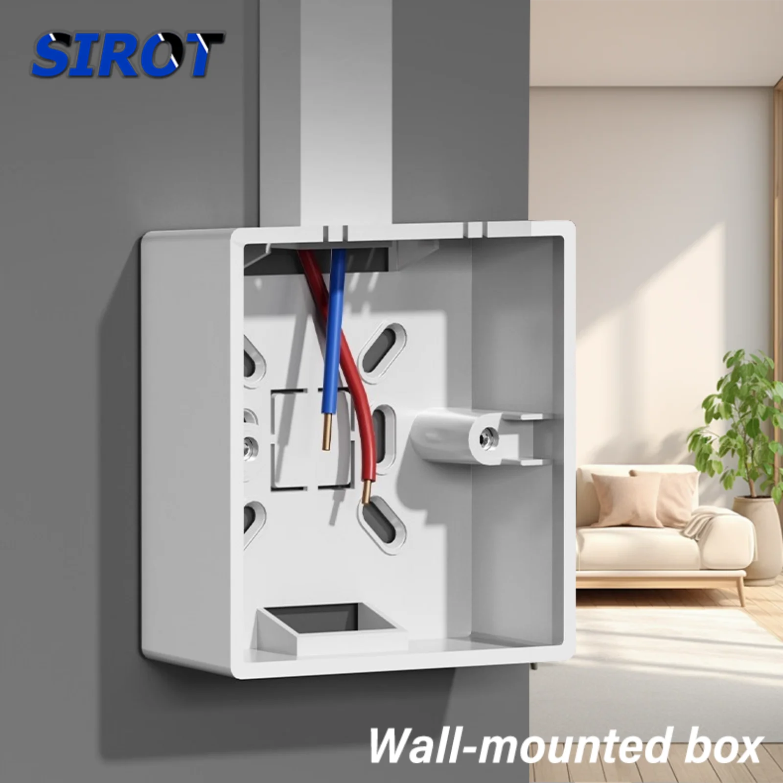 SIROT White Socket Switch Installation Box,86/146/172/258mm Wall Surface Junction Outfit Box,Socket External Mounting Outlet Box