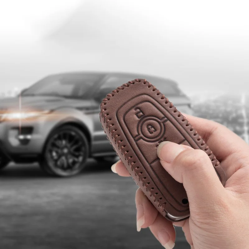 Leather Car Smart Remote Key Cover For Ford Focus Mk3 Mk4 Fiesta Kuga Escape Edge Explorer Mondeo Ranger F-150 Mustang Sticker view 5