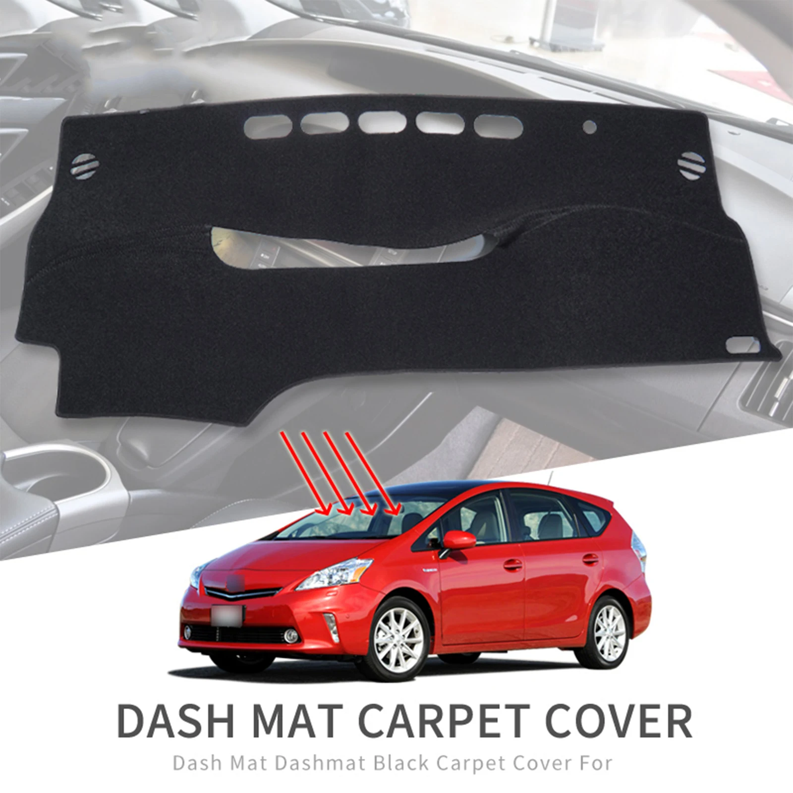 

Car Dashboard Mat for Toyota Prius XW30 2010 2011 2012 2013 2014 2015 Sunshade Protective Carpet Dash Mat Dashmat