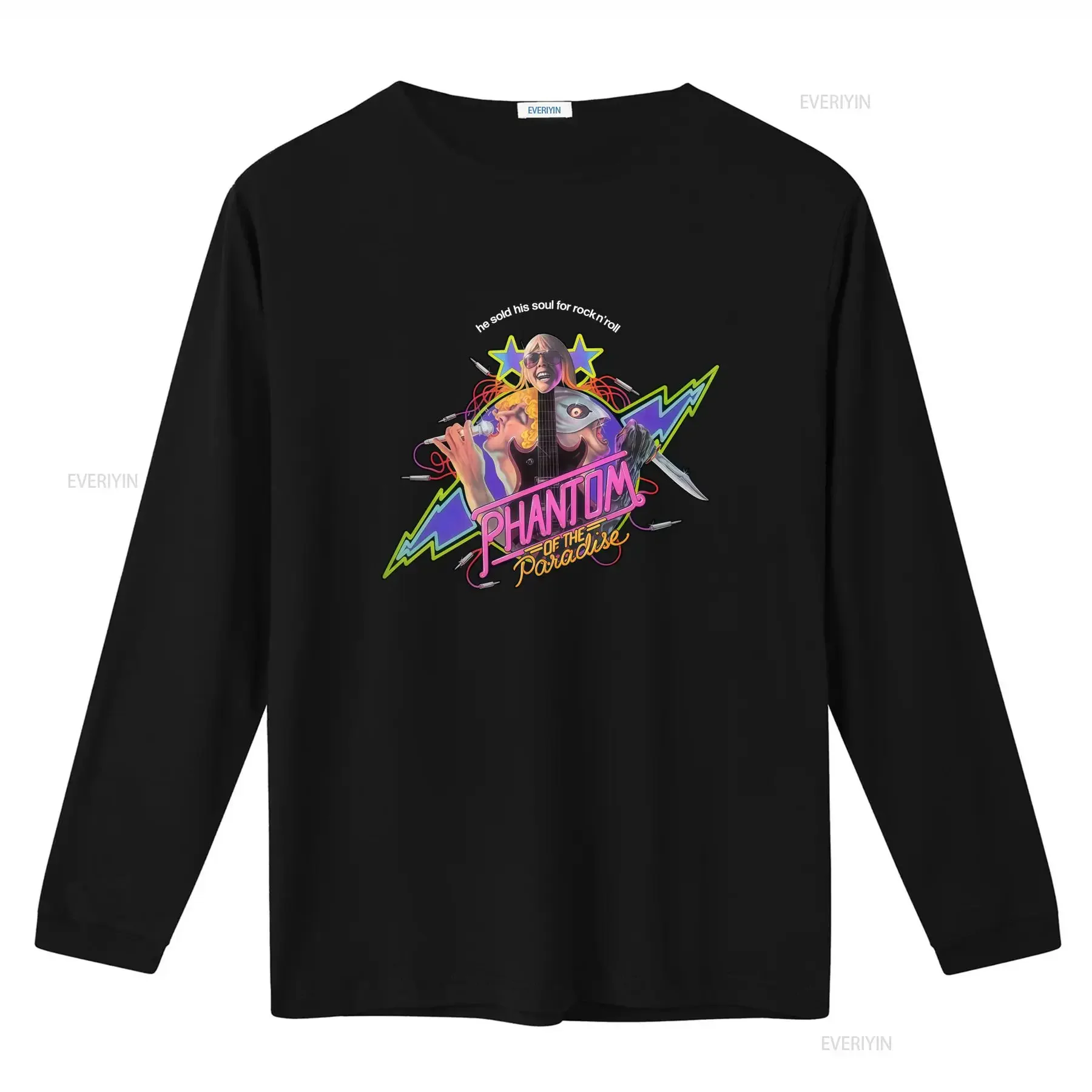 Phantom of the Paradise Rock n Roll Themed T Shirt 1974 Inspired Design with Electric s and Bold Typography vintage Washed