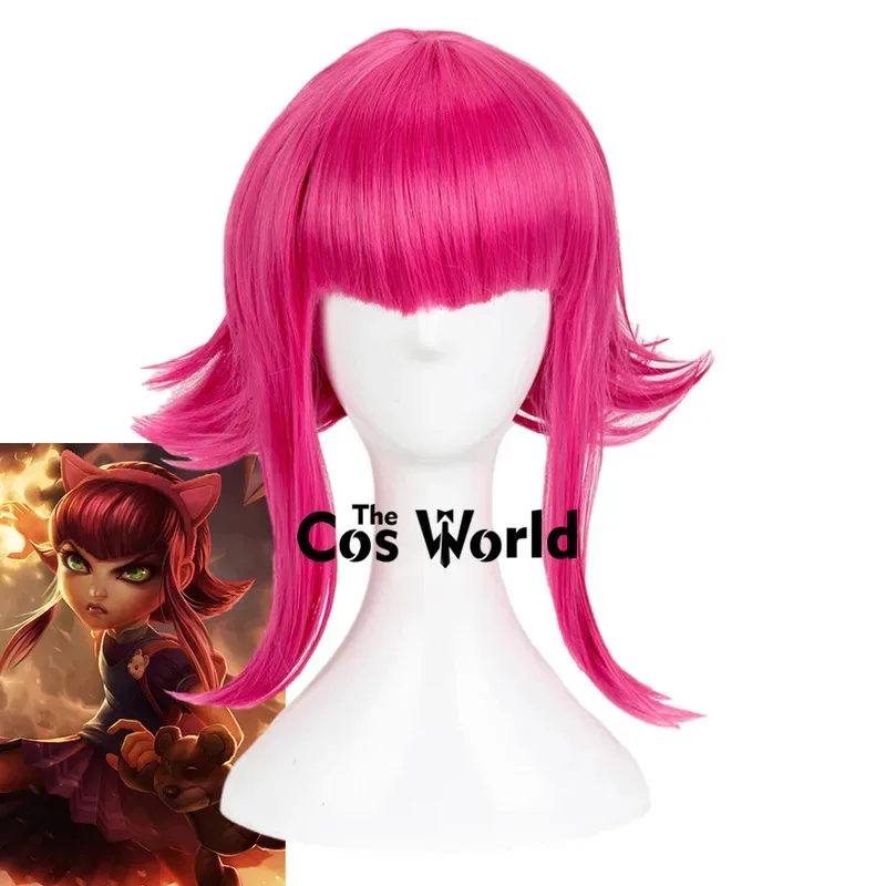 

LOL The Dark Child Annie Hastur 50 см длинные вьющиеся игры косплей парики волокно термостойкие синтетические волосы + шапочка для парика