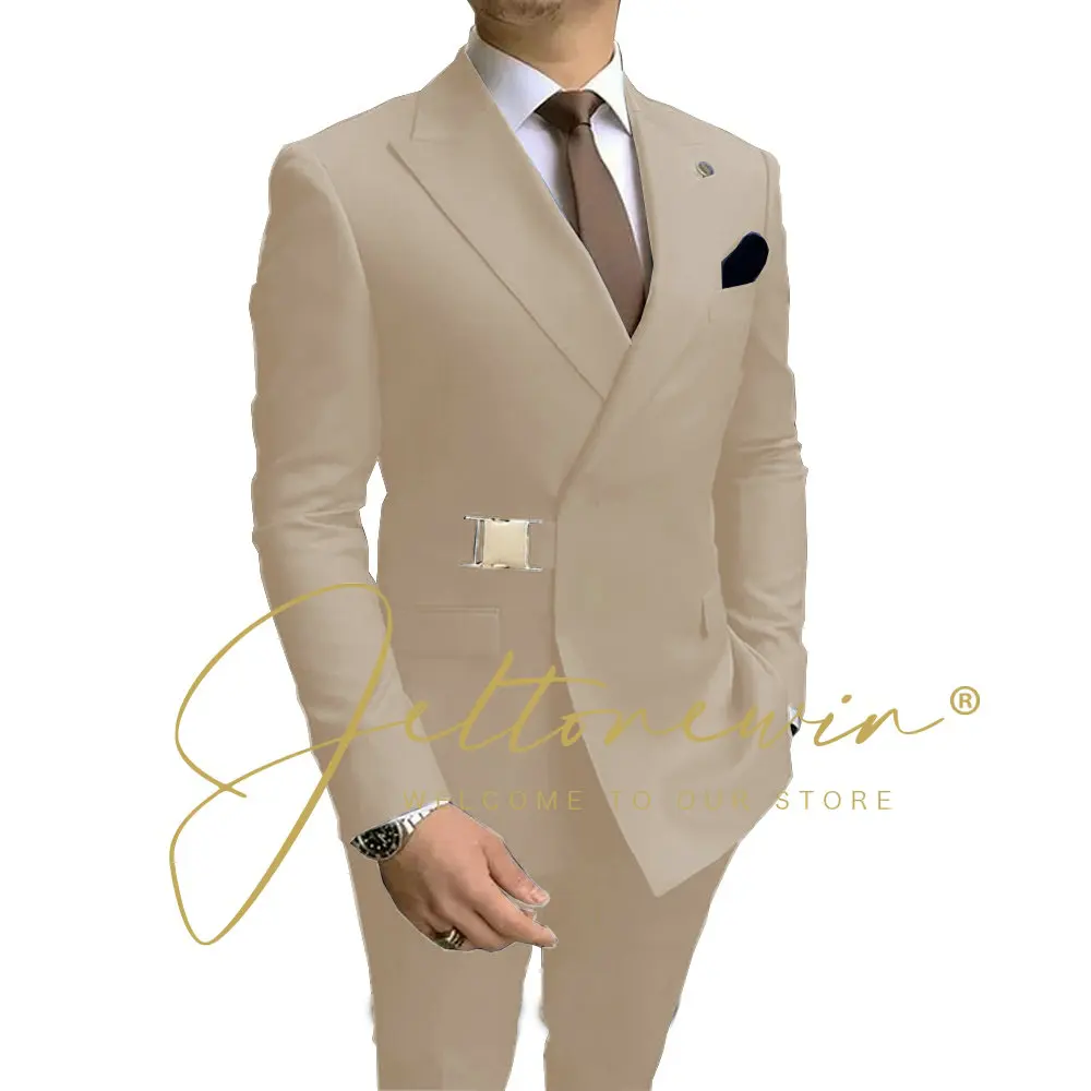 Fashion Design Black Groom Tuxedos Double Breasted Men Suits For Wedding Male Party Dress Costume Homme ( jacket+Pants)