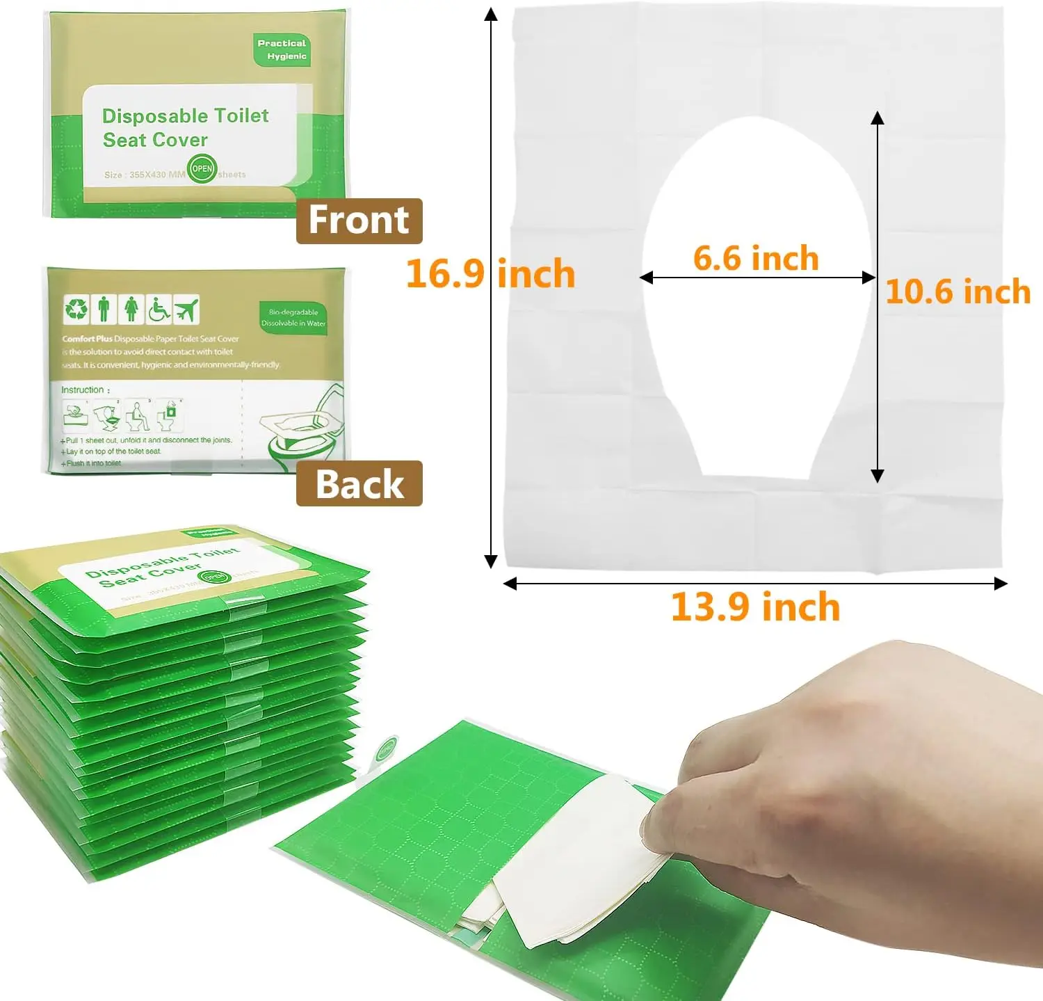 Portable Disposable Toilet Seat Cover Travel Camping Hotel Bathroom Accessories Degradable Waterproof Soluble Water Toilet Mats