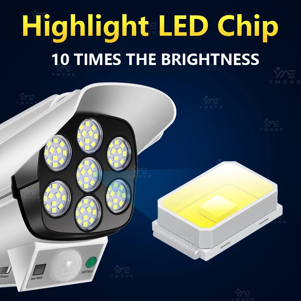 770 LED Simulation Monitoring Solar Light PIR Motion Sensor Light Powered Sunlight Wall Lamp Outdoor Street Lamps Garden Lantern