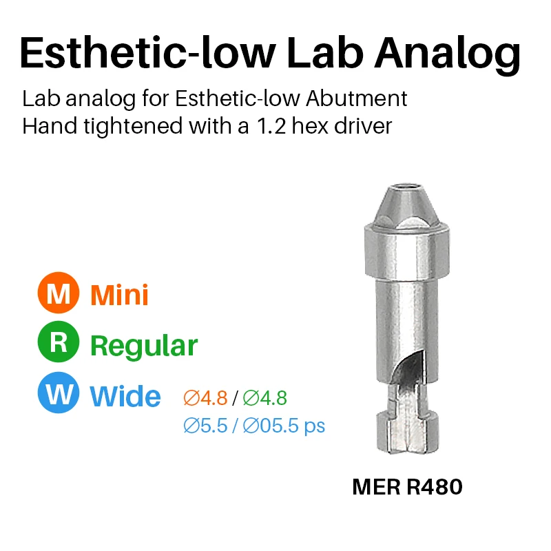 3Pcs Dental Multi-unit Implant Analog R480 Composite Replacement Laboratory Simulation Plaster Analog Compatible with Osstem