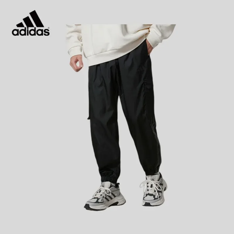 Adidas Unisex Autumn Winter Woven Trousers for Men Women, Loose Classic Simple Design Sports Leggings Training Pants JX7186