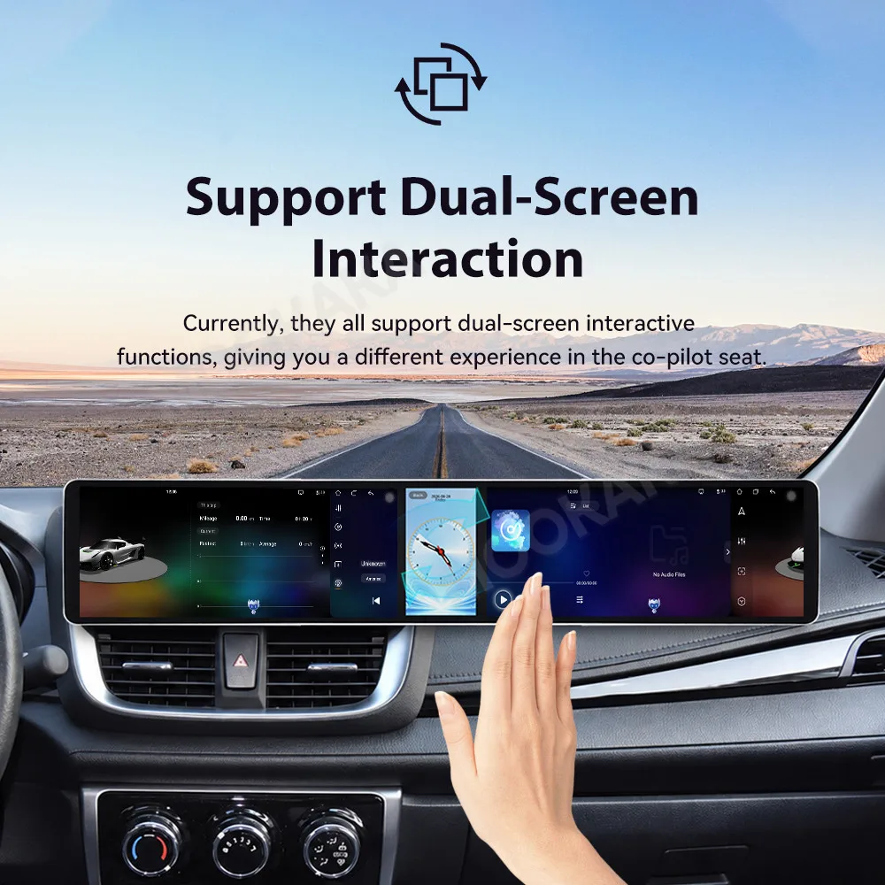 Android 15 Dual 12.3 Inch Triple Screen For Toyota YARIS Vios 2017-2021 Auto Stereo Radio Car Multimedia Player GPS CarPlay DSP