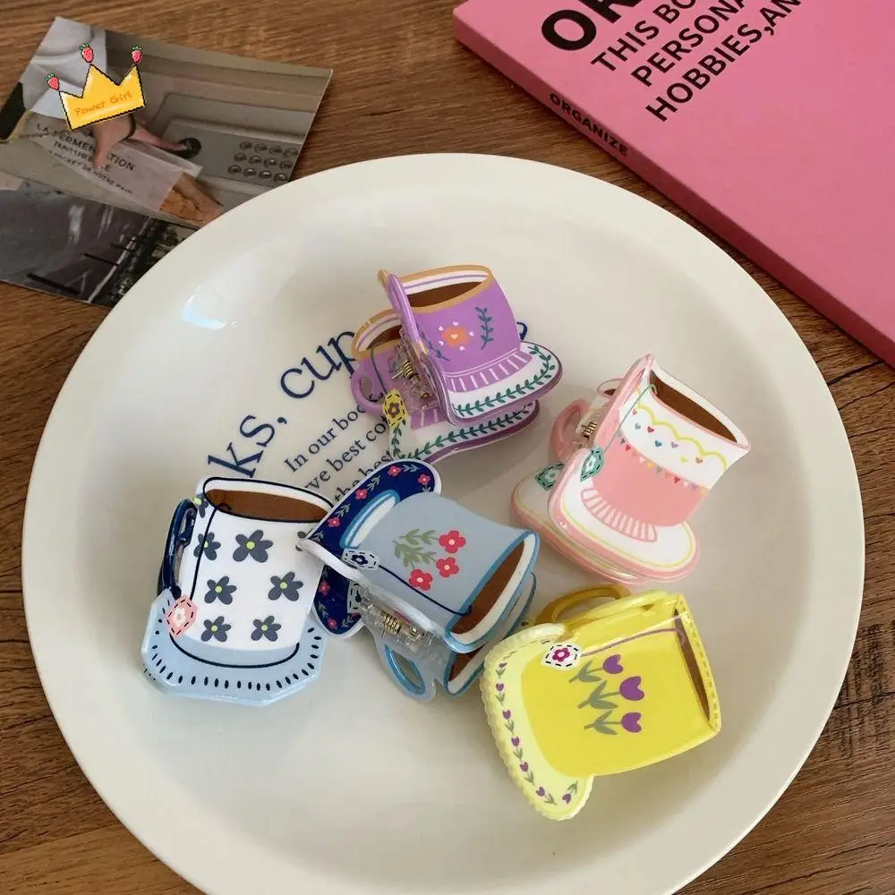 

Personalized Acetic Acid Acetate Hair Claw Flower Cute Coffee Cup Hair Clip Shark Clip Cartoon Small Hair Claw Daily