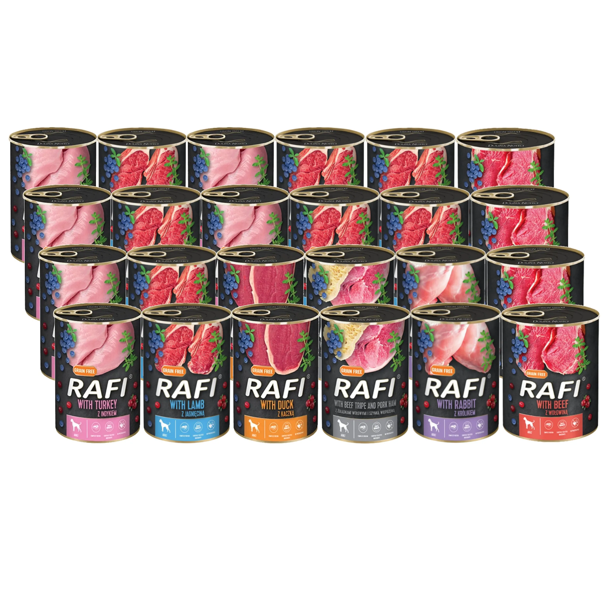 RAFI Wet Dog Food Mix of Flavors 24x400g