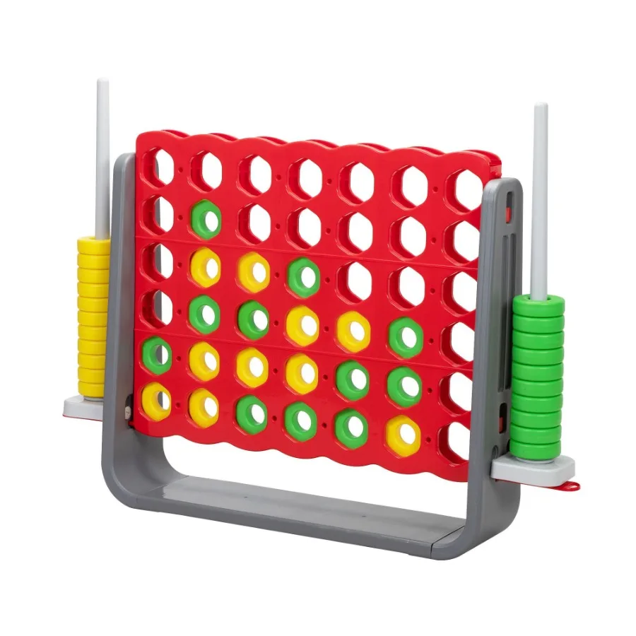 Juego gigante de 4 en fila Juego de exterior e interior para adultos y juguete inteligente Rojo y gris