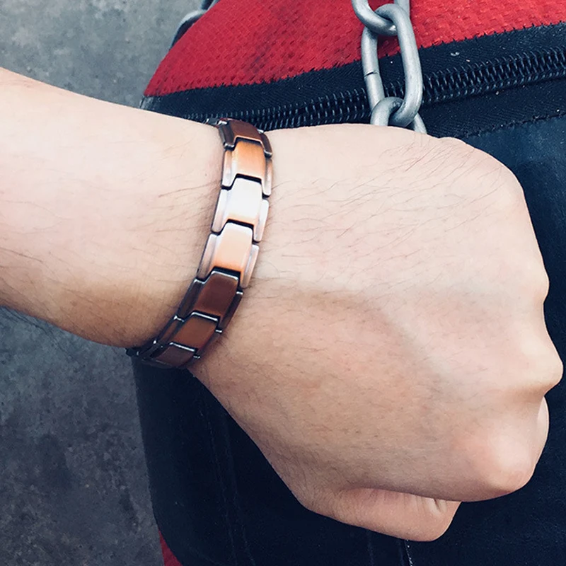 Men Women Elegant Pure Copper Energy Germanium Magnetic Therapy Link Bracelet Pain Relief for Arthritis Carpal Tunnel DropShip