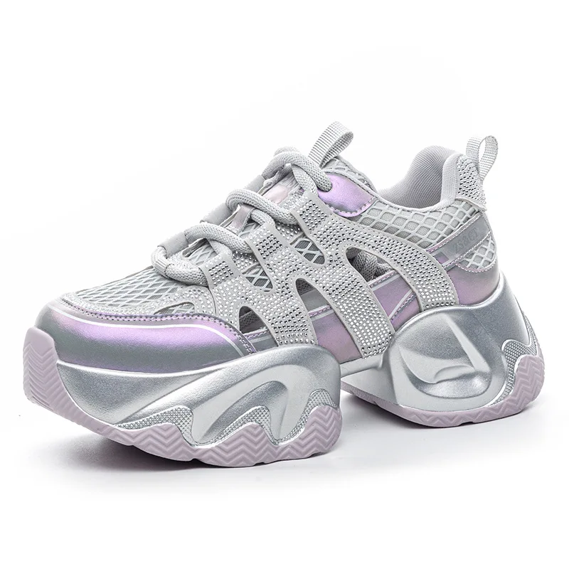 

High Quality 7CM Personality Breathable Chunky Women New Sneaker High Platform Summer Casual Sandal Dad Shoes Zapatillas Mujer